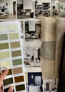 interieur ontwerper aan het werk. Kleurstalen en mood. casa vinkevenos. linen