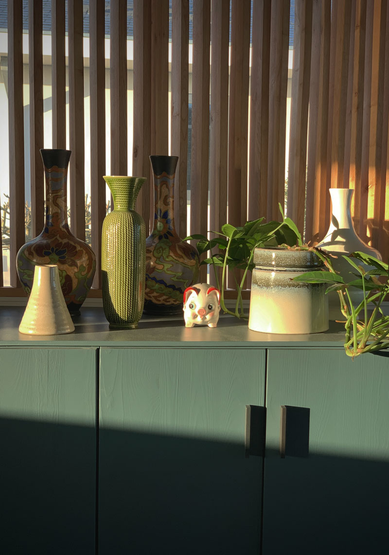 maatwerk kastje dressoir vazen plant